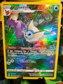 Pokemon TCG Full Art Vaporeon TG02/TG30 Brilliant Stars Trainer Gallery NM/M - Image 4