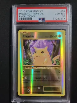 Pikachu Reverse Holo 35/108 PSA 10 Pokemon XY Evolutions 2016 - Image 1