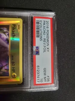 Pikachu Reverse Holo 35/108 PSA 10 Pokemon XY Evolutions 2016 - Image 2