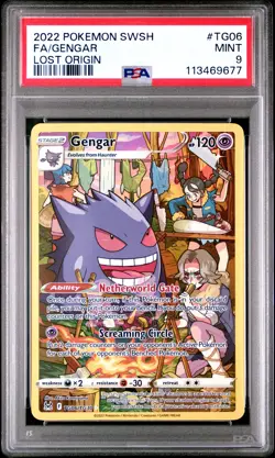 2022 POKEMON SWORD & SHIELD LOST ORIGIN #TG06 FULL ART/GENGAR PSA 9 - Image 1
