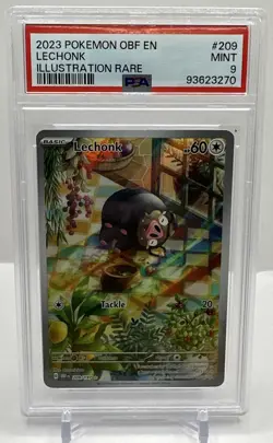 Pokemon TCG Lechonk Obsidian Flames 209/197 English Full Art Graded PSA 9 - Image 1