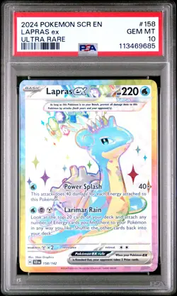 2024 POKEMON SCR EN-STELLAR CROWN ULTRA RARE #158 LAPRAS EX PSA 10 - Image 1