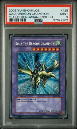 2002 1ST ED-ASIAN-ENGLISH #125 GAIA THE DRAGON CHAMPION PSA 9 - Image 1