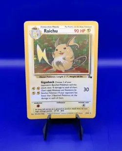 Raichu 14/62 Fossil Set Holo Rare Pokemon Card Nintendo Pokemon 1999 TCG WOTC NM - Image 1