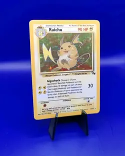 Raichu 14/62 Fossil Set Holo Rare Pokemon Card Nintendo Pokemon 1999 TCG WOTC NM - Image 2