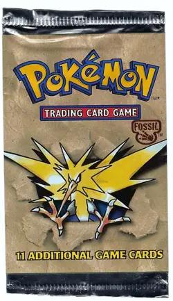 FOSSIL Booster Pack - Zapdos Artwork - EMPTY WRAPPER - NO CARDS - Image 1
