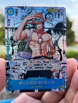 Ace OP13-119 SEC Manga Alt Art Carrying on His Will One Piece Card Japanese - Image 1