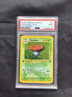 Pokemon Cards: Jungle 1st Edition Rare Holo: Vileplume 15/64 PSA 9 - Image 1
