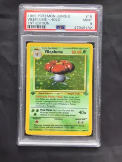 Pokemon Cards: Jungle 1st Edition Rare Holo: Vileplume 15/64 PSA 9 - Image 2