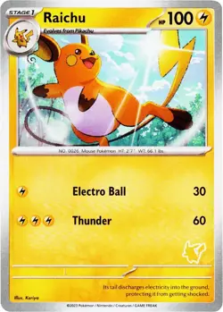Pokemon - Raichu - My First Battle - With Pikachu Stamp - Promo Card - Image 1