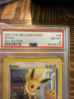PSA 8 EEVEE #38 2001 Neo Discovery Pokemon First Edition Non Holo Card - Image 2