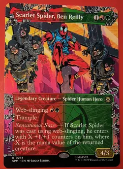 MTG: SPIDER-MAN: SCARLET SPIDER, BEN REILLY, 0214, REGULAR, RARE, NM BORDERLESS - Image 1