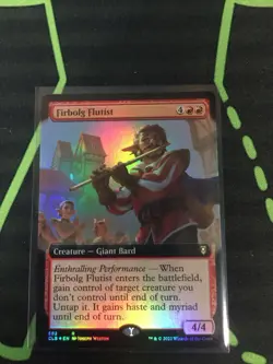 MTG Magic The Gathering Firbolg Flutist Foil CLB Rare Ext Art DnD Red Commander - Image 1