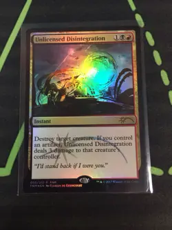 MTG Magic The Gathering Unlicensed Disintegration Foil Promo Rakdos Commander - Image 1