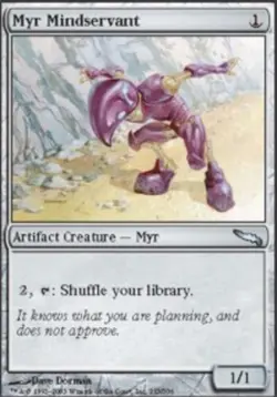MTG Myr Mindservant - Foil, Mirrodin, Heavily Played, English - Image 1