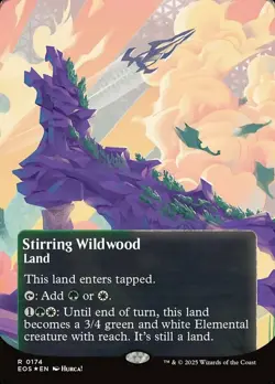 MTG Stirring Wildwood (0174) - Galaxy Foil - Borderless, Edge of Eternities: Ste - Image 1