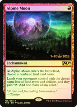 MTG Alpine Moon - Foil - Prerelease Promo, Prerelease & Release Promos, Lightly - Image 1
