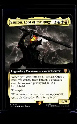Magic The Gathering LOTR Lord of the Rings Extended Art Sauron Lord of the Rings - Image 1