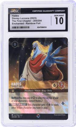 2023 Disney Lorcana the First Chapter Hades Enchanted #205 CGC 10 - Image 1