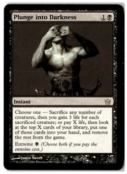 MTG Plunge into Darkness - Fifth Dawn Moderately Played English - Image 1