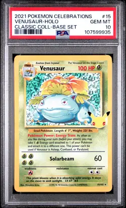2021 POKEMON CELEBRATIONS CLASSIC COLLECTION #15 VENUSAUR-HOLO PSA 10 - Image 1