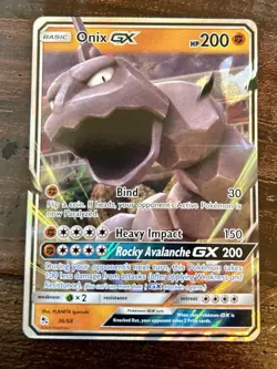 2019 Pokemon TCG Sun & Moon Hidden Fates Onix GX Ultra Rare Holo 36/68 - Image 1