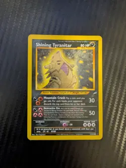 Pokemon TCG Shining Tyranitar 113/105 Neo Destiny Holo 2002 Vintage MP & extra - Image 1
