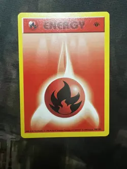 Pokemon TCG Fire Energy Base Set 98/102 Regular 1st Edition Common - Image 1
