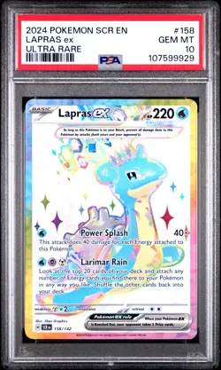 2024 POKEMON SCR EN-STELLAR CROWN ULTRA RARE #158 LAPRAS EX PSA 10 - Image 1