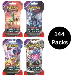 Pokemon Temporal Forces Sleeved Booster Pack Case (144 Packs) - Image 1