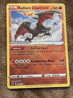 Pokemon TCG Radiant Charizard Crown Zenith Holo Card 020/159 Mint/Nm Condition - Image 1