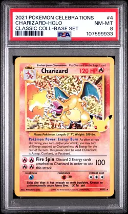 2021 POKEMON CELEBRATIONS CLASSIC COLLECTION #4 CHARIZARD-HOLO PSA 8 - Image 1