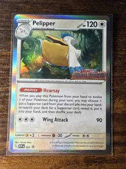 Pokemon Pelipper 22 Scarlet & Violet Black Star Promo Paldea Evolved Stamp Mint - Image 1