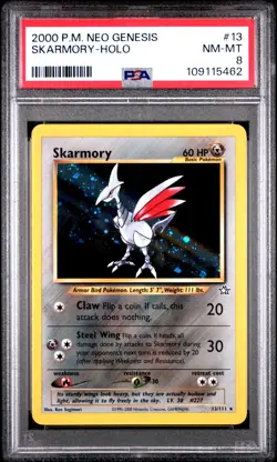 2000 POKEMON NEO GENESIS #13 SKARMORY-HOLO PSA 8 - Image 1