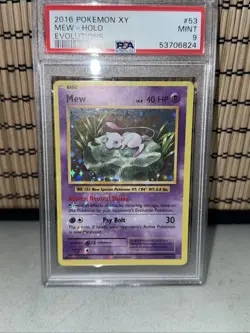 2016 Pokemon XY Evolutions 53/108 Mew Holo PSA 9 Mint Holo Bleed - Image 2