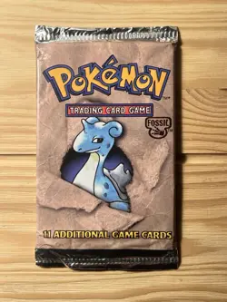 1999 Pokemon Unlimited Fossil Edition Booster Pack Lapras Art FACTORY SEALED - Image 1