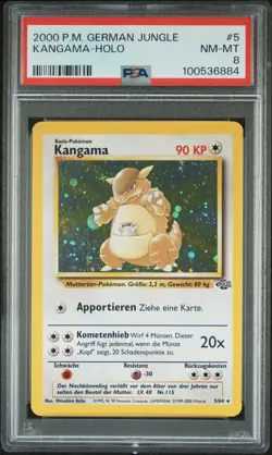 2000 Pokemon GERMAN Unlimited Dschung. Jungle Kangama-Kangaskhan Holo 5/64 PSA 8 - Image 1