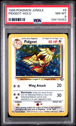 1999 POKEMON JUNGLE #8 PIDGEOT-HOLO PSA 8 - Image 1