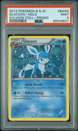 2013 POKEMON B&W PROMO SYLVEON COLLECTION #BW90 GLACEON-HOLO PSA 9 - Image 1