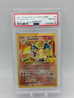 2021 Pokemon Celebrations Charizard #4/102 Classic Collection Holographic PSA 8 - Image 3
