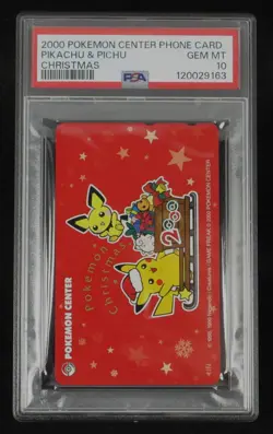 PSA 10 Pokemon Phone Card Pikachu & Pichu Japanese Center Christmas 2000 - Image 1