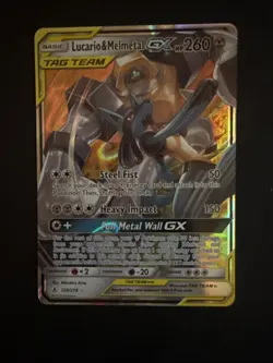 Pokemon Lucario and Melmetal GX SM Unbroken Bonds Card 120/214 NM - Image 1