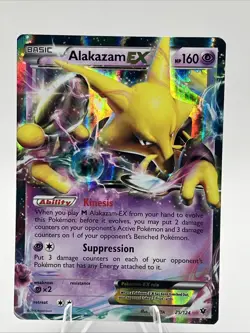 Alakazam EX 25/124 Fates Collide Holo Pokemon Card 2016 Vintage Rare LP - Image 1