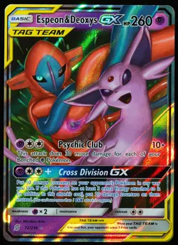 Espeon & Deoxys GX Tag Team #72 NM Pokemon Card - Image 1