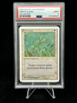 GREEN WARD Unlimited Edition 1993 Magic the Gathering MTG Uncommon🔥PSA 9 MINT🔥 - Image 1