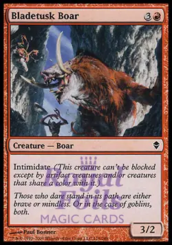 Bladetusk Boar 4x FOIL ZEN MTG Zendikar Common MINT red - Image 1