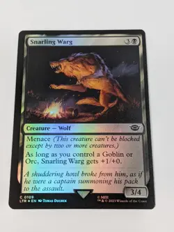 MTG Lord of the Rings *FOIL* C Snarling Warg #0109 NM - Image 1