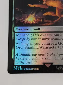 MTG Lord of the Rings *FOIL* C Snarling Warg #0109 NM - Image 4