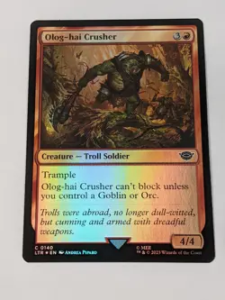 MTG FOIL Olog-hai Crusher - The Lord of the Rings Card # 140 - Image 1