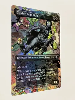 NM Borderless Foil Spider-Man Noir, MTG, Marvel's Spider-Man, Magic, 204 - Image 1